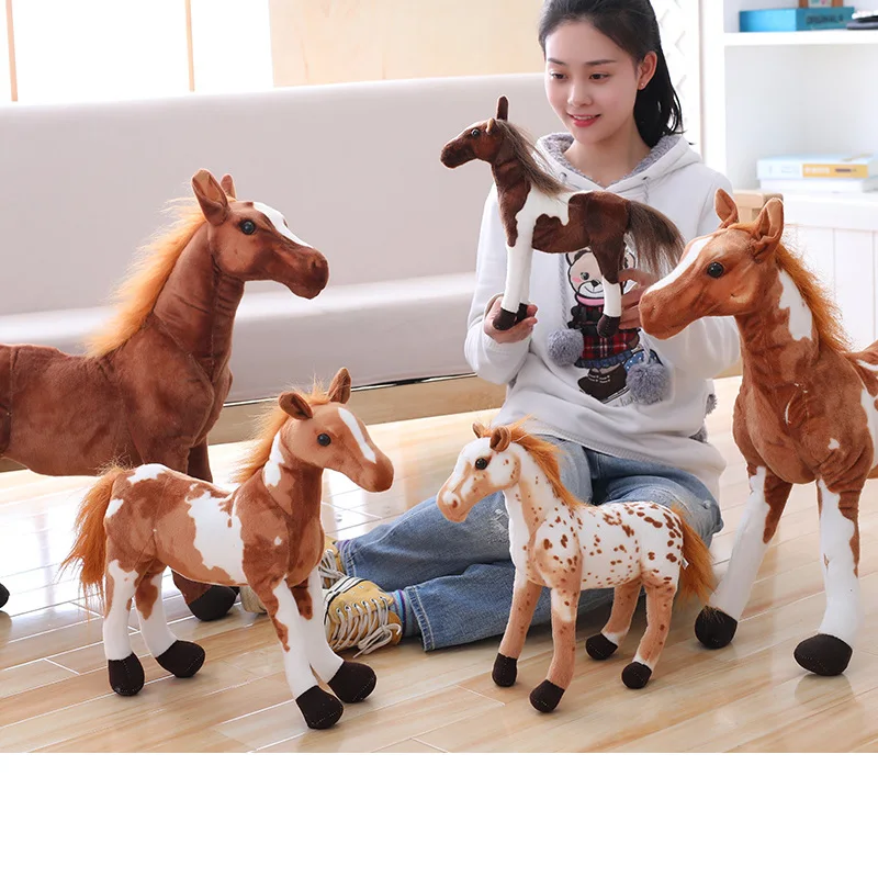 Cute simulation pony rag doll plush toy little white horse doll home decoration furnishings doll boy doll birthday gift