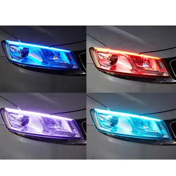 

2Pcs/Set Flexible Car Auto LED DRL Day Time Running Front Strip Headight Lamp Lights Car Interior Boutique 2019 New Wholesale