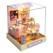 Maison de poupée en blocs de bois, bricolage, petit jardin Kawaii, Kit de construction de modèles, jouet créatif pour enfants, cadeau d'anniversaire ou de noël pour filles