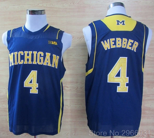 Navy Michigan Wolverines 1 Glenn Robinson 3 Trey Burke 10 Tim Hardaway Jr. 4 Chirs Webber Трикотажные изделия Размер S-XXL - Цвет: Navy