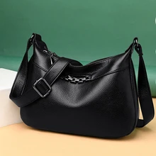 

Simple Textured Solid Women's Shoulder Messenger Bags 2022 PU Leather Fashion Shopper Crossbody Bag Designer Handbag For Woman