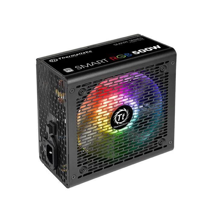 Блок питания Thermaltake ATX 500W Smart RGB 500 80+(24+4+4pin) APFC 120mm fan color LED 5xSATA RTL
