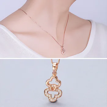 

S925 Silver Pendant Fashion Necklace Women's Rose Gold