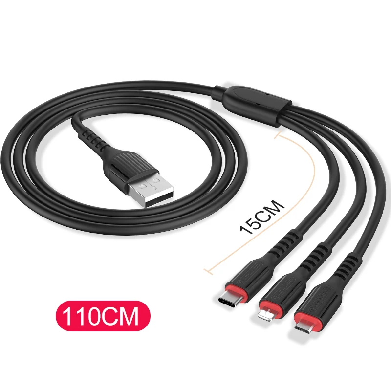Jellico 3 в 1, USB кабель для iPhone, samsung, Xiaomi, мульти быстрая зарядка, микро USB кабель для мобильного телефона, usb type-C кабель