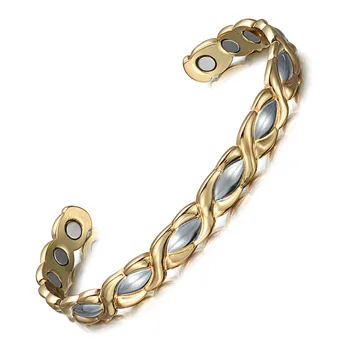 

Pure Copper Bracelet for Lady Healing Bio Energy Magnetic Therapy for Arthritis Cuff Adjustable Fashion Jewelry Wristband