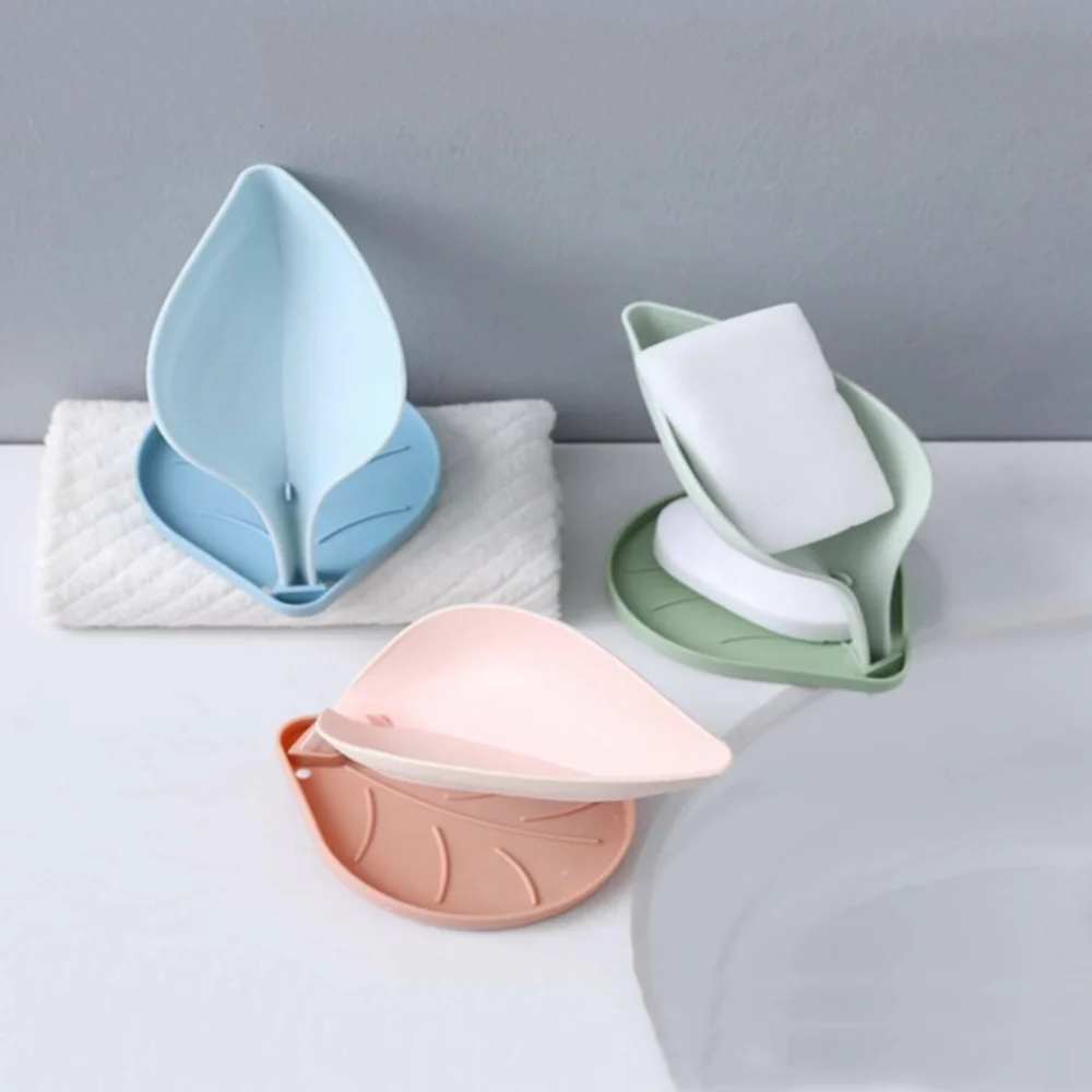 

Three-dimensional Leaf Soap Box Double-layer Non-slip Soap Tray In Bathroom Soap Holder Bathroom Accessories