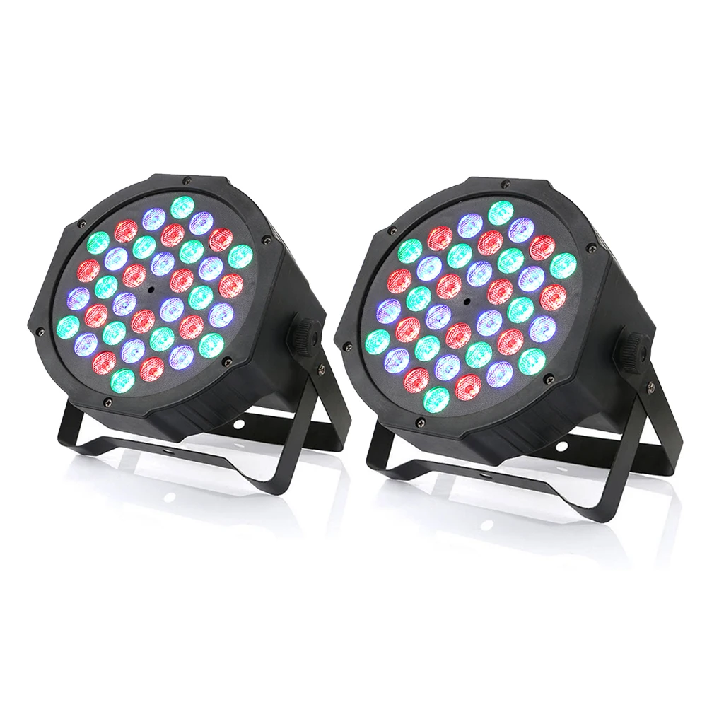 

2pcs/lot Lights LED Stage Light Lamp RGB PAR Lights LEDs 36W Sound-activated Auto DMX512 Disco Light for DJ Party Wedding
