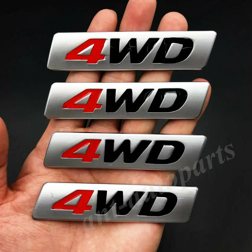 

4x Metal Matte 4WD Car Trunk Tailgate Rear Emblem Badge Decals Sticker AWD 4X4