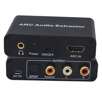 

192KHz Aluminum ARC Audio Adapter 3.5mm Jack Output HDMI Audio Extractor Digital to Analog Audio Converter DAC SPDIF Coaxial RCA