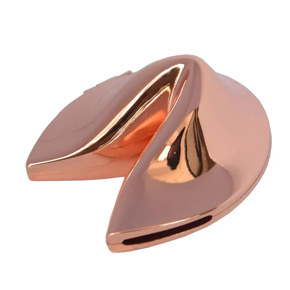 Rose Gold Fortune Cookie trinket box Metal Alloy Jewelry Box Wedding