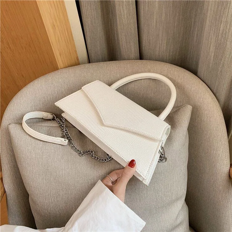 

2020 New Arrival Women Bag Vintage Handbag Fashion Simple Design High Quality Crossbody Chain Bag Solid Color Snake Pattern