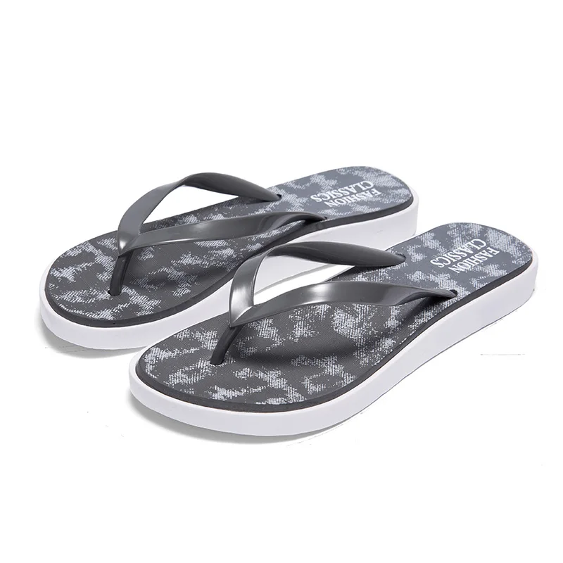 Женская летняя повседневная обувь без шнуровки легкие Нескользящие износостойкие тапочки пляжные шлепанцы с Т-образным ремешком для плавания и прогулок - Цвет: Grey