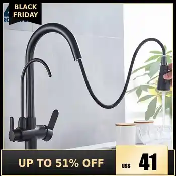 Purification Kitchen Faucets Black Pull Out Kitchen Water Filter