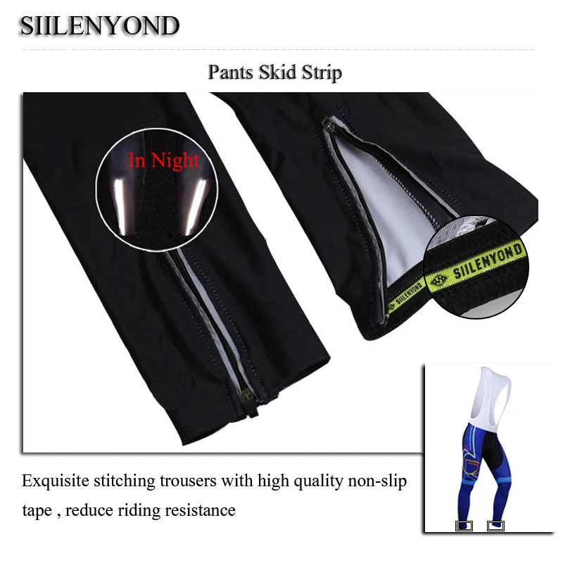 Siilenyond велосипедный комбинезон ropa ciclismo зимний 3D гелевый Мягкий Coolmax велосипедный нагрудник брюки сохраняющий тепло термальный велосипедный комбинезон