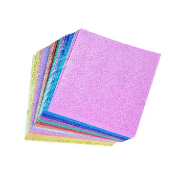 

50pcs/set Square Origami Paper Glitter Origami Shining Solid Color Craft Scrapbooking Papers For Children Folding M4J0