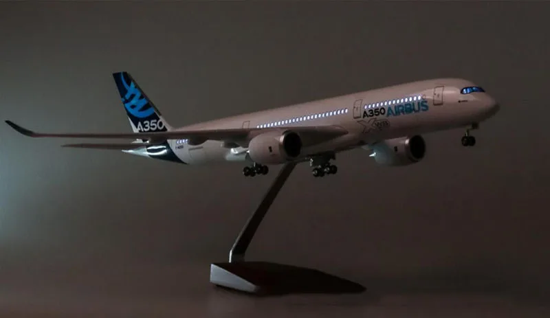 47 см 1/142 масштаб авиакомпания Airbus A350 прототип XWB модель самолета W свет и колесо литая под давлением пластиковая Смола самолет для сбора - Цвет: with light