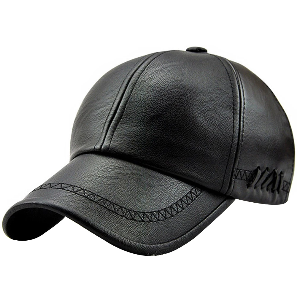 Мужская Бейсболка, шляпа от солнца, винтажная, для улицы, мягкая, Спортивная, для путешествий, одноцветная, для взрослых, теплая, для вождения, из искусственной кожи, регулируемая, Осень-зима