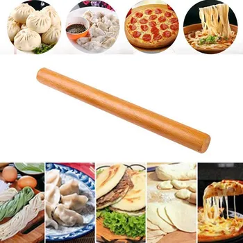 

Behogar 1PCS Non-stick Wooden Rolling Pin Stick Dough Roller Baking Cooking Tool for Dumpling Pasta Cookies Pizza Pastry