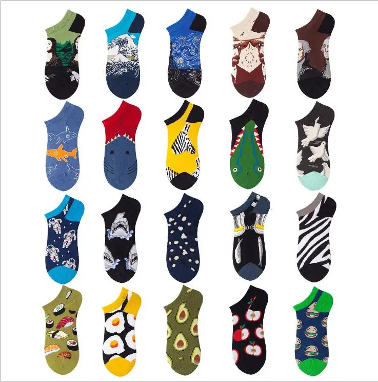 

Hot Sale Autumn Winter Retro Personality Art Van Gogh Mural World Famous Painting menSocks funny happy Harajuku Christmas Gift