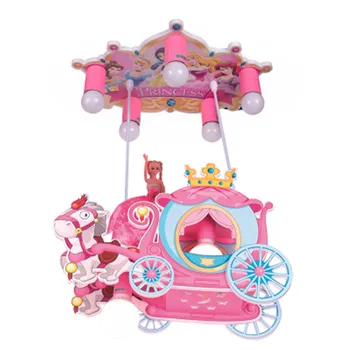 

Cartoon creative carriage chandelier girl bedroom Princess Room children's room lamp modern lovely pink princess pendant lamp