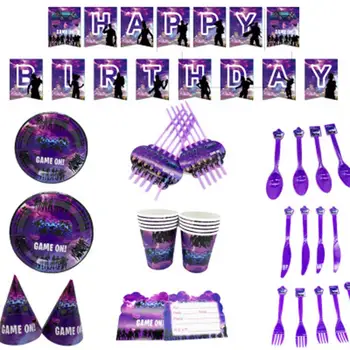 

Game Theme Video Disposable Tableware Set Gamepad Print Napkin Decor Happy Birthday Party Decor Kids Boy Party Supplies 10pcs
