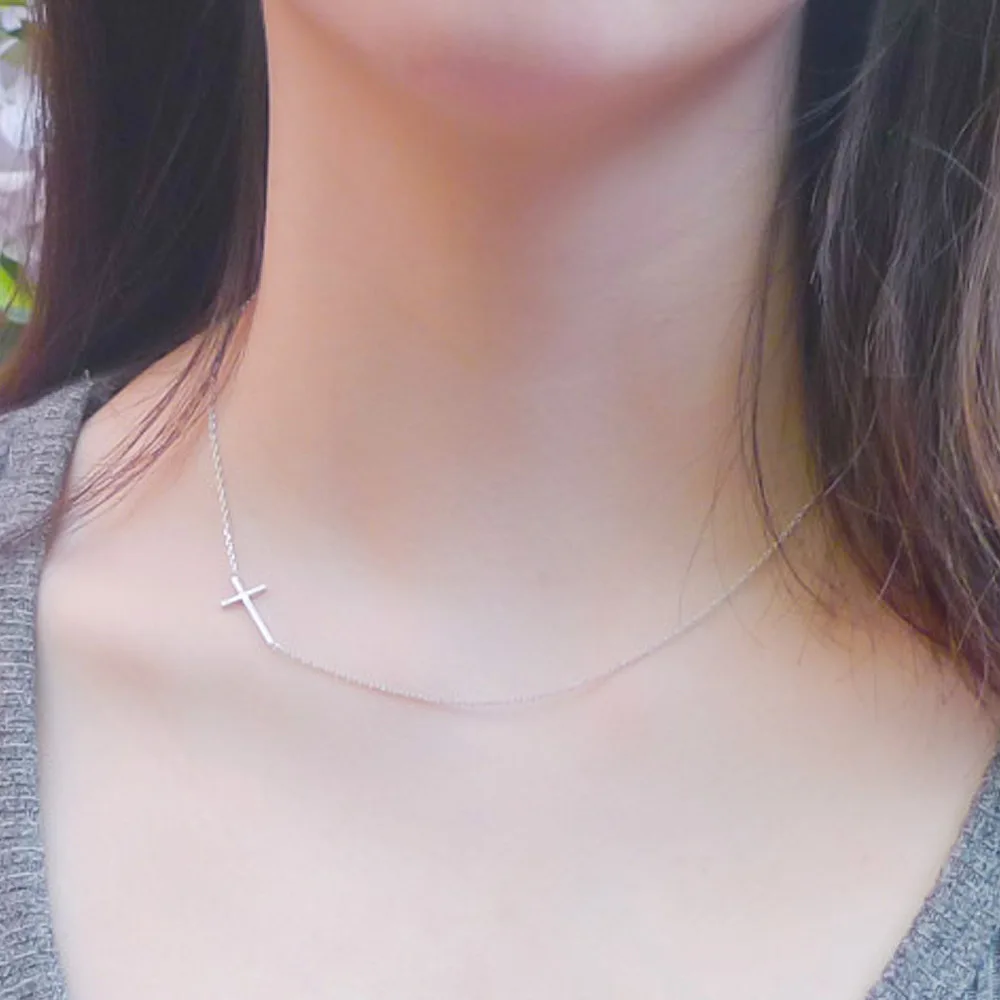 

New Cross Choker Chain Necklace Charms Women Gold Silver Clavicle Pendant Statement Necklaces Collares Jewelry