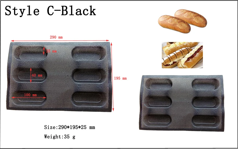 Meibum, форма для выпечки хлеба, длинная буханка, багет, ханбургер, Eclair, круглая булочка, форма для печенья, антипригарное стекло, волокно, Силиконовый поднос