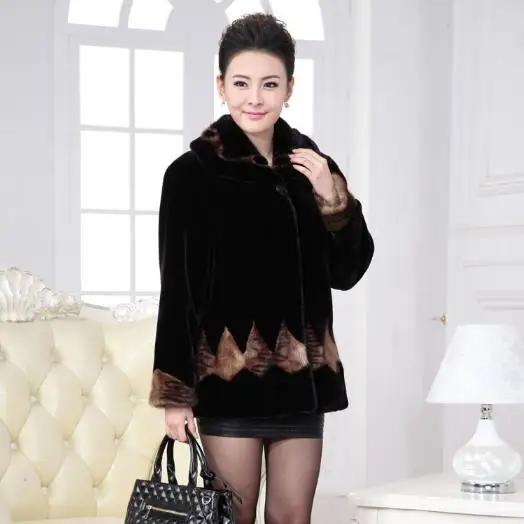 Furry Women faux fur Coats Oversized Womens Thicken Faux Fur Coat Retro Fur Collar Long-sleeved Furry Fur Jackets M567