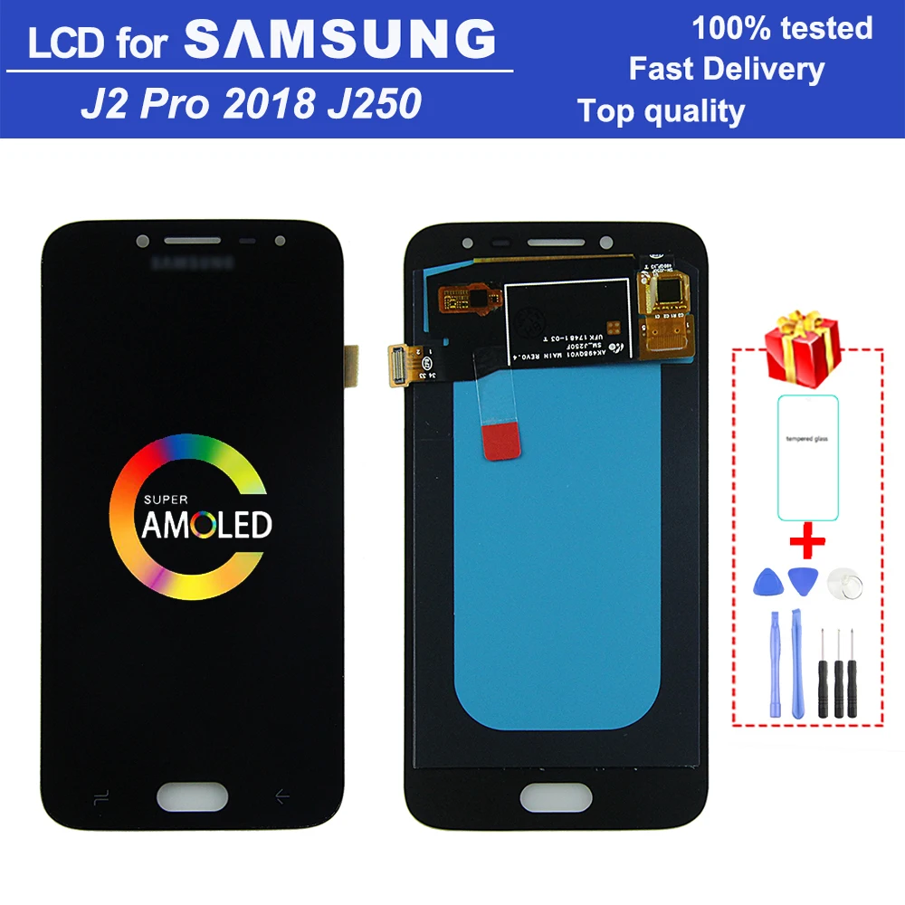 

5.0" Super AMOLED LCD monitor for Samsung Galaxy J2 Pro 2018 J250 J250F LCD display touch screen Replacement digitizer assembly