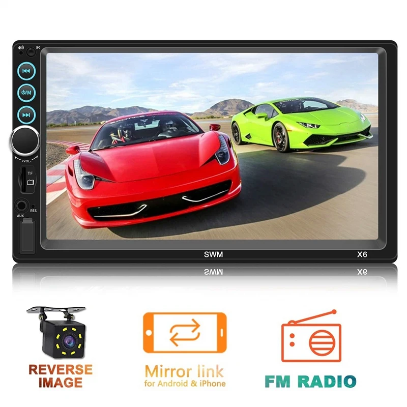 7 дюймов двойной Din стерео с Bluetooth головное устройство TF USB FM Aux-In Радио Аудио Pressscreen MP5 плеер приемник Поддержка Зеркало