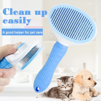 

Dog Hair Removal Comb Pet Cat Flea Comb Deshedding for Dogs Cleaning Grooming Automatic Hair Brush Trimmer Pet Accessories