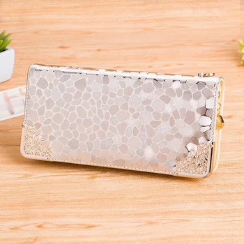 

2020 new wallet ladies wind stone pattern ladies fashion zipper long wallet pu leather single handle clutch