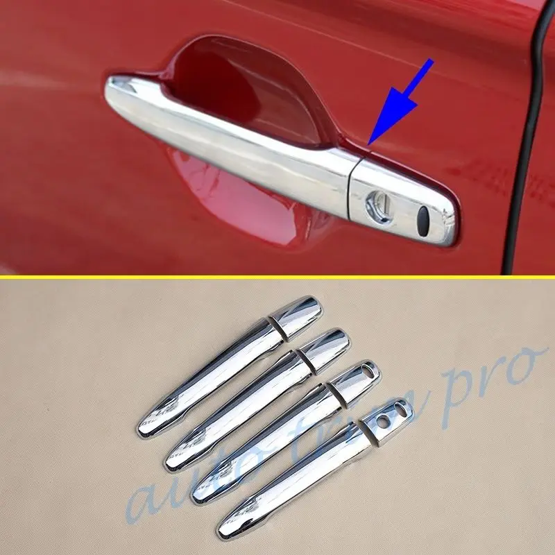 Умный дверной ручки крышки Запчасти подходит для Mitsubishi Outlander Chrome Боковая дверь ручка Накладка аксессуары 2013- 4X