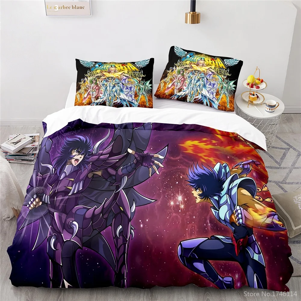 Anime Saint Seiya 3D Print Bedding Set Queen King Size Duvet Cover Set Soft Quilt Cover Pillowcase set Home Textile Bedclothes