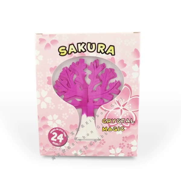 1PCS 2022 90x80mm Pink Magical Paper Sakura Flower Crystal Trees Magic Growing Tree Japan Desktop Cherry Blossom Science Toys