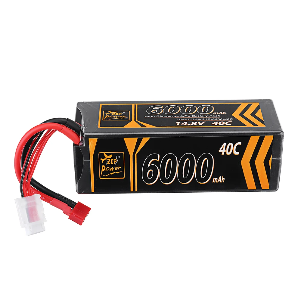 ZOP мощность 14,8 в 6000 мАч 40C 4S Lipo батарея T Разъем для RC HPI HSP 1/8 1/10 багги RC автомобиль грузовик осевой Scx10