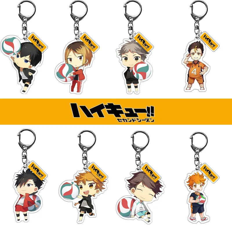 6cm Japanese Anime Haikyuu Acrylic Keychain Schoolbag Pendant Kawai Shoyo Hinata Daichi Sawamura | Игрушки и хобби