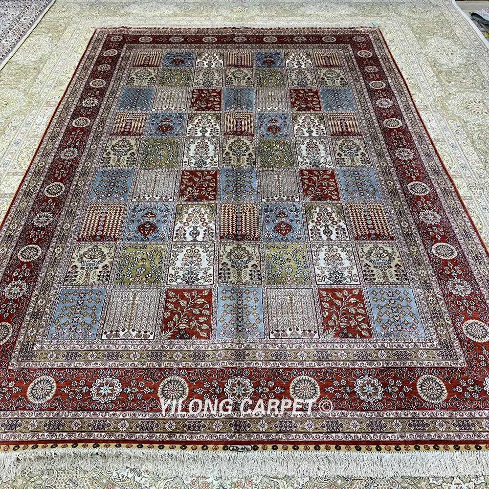 Yilong 6'x9' сад дизайн Кашмир ковер ручной работы персидские шелковые ковры (HF369H)