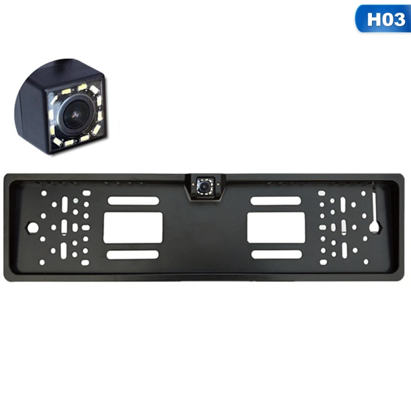 Европейская номерная табличка рамка CCD HD Автомобильная камера заднего вида резервного копирования Камера с 4/8/12LED Ночное видение