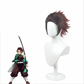 

Kamado Tanjirou KyoKimetsu no Yaiba Demon Slayer Blade of Demon Destruction Demon Slaying Corps cosplay wig hair costume prop
