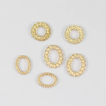 

50pcs Gold Hemp Wreath Nail Art Decorations Ring Patch Nail Rivet Metal DIY Tips Manicure Charms Earrings Jewelry Accessory
