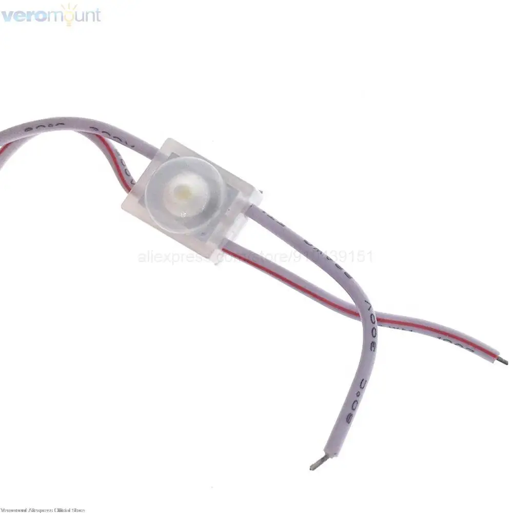 50pcs Outdoor Small Size 12V DC LED Module String 1 2835 SMD 0.5W with Lens Mini Module String 10 x 10mm Sign Lighting Box