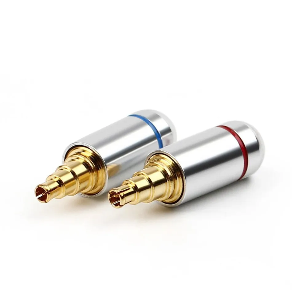 2 Pairs DIY Earphone Plug Pin Fit For IE40 Pro Socket Jack HiFi Headphone Adapter Wire Connector Splice Adapter Black Silver