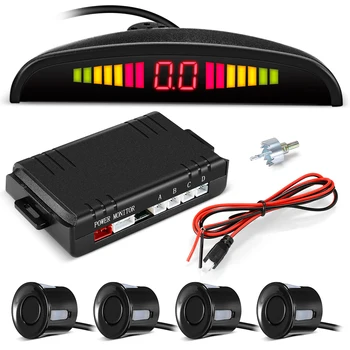 

Car Backing Radar with 4 Sensors LED Digital Display Parking Sensor Distance Detection 3-color Alert Sound Warning Alarm System
