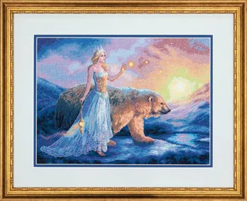

Lovely Counted Cross Stitch Kit Aurora Queen and North Pole Bear dim 35291
