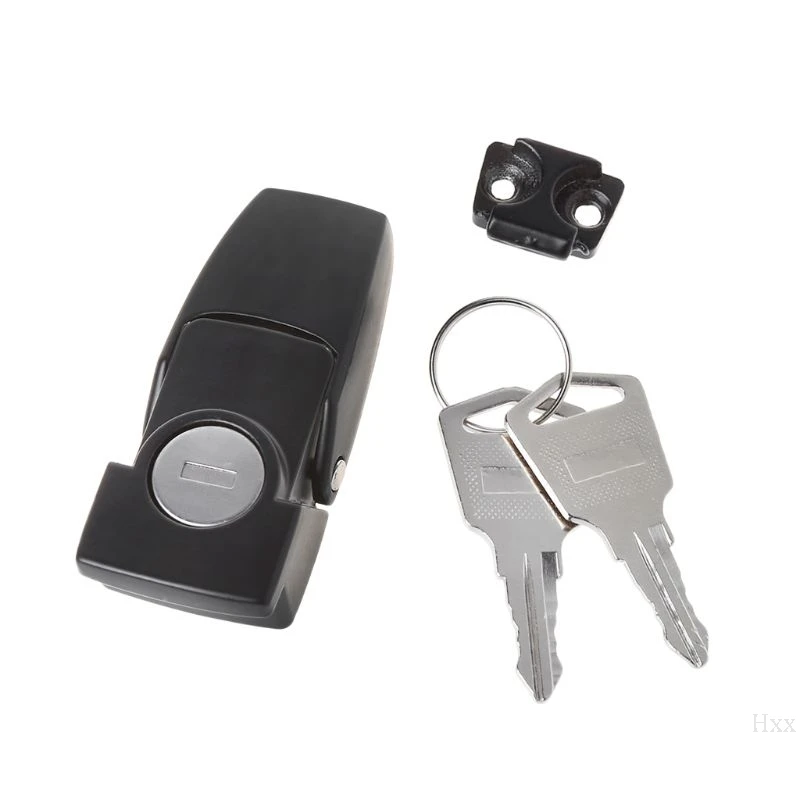 

OOTDTY Cabinet Black Coated Metal Hasp Latch DK604 Security Toggle Lock With Two Keys