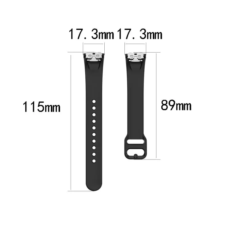 Strap For Samsung Galaxy Fit SM-R370 Silicone Black Buckle Watchband Steel Shrapnel For Samsung Replacement Wrist Straps