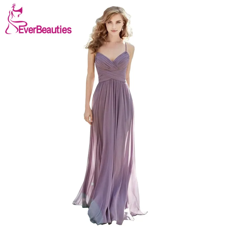 

Graceful Bridesmaid Dresses Elegant 2020 Party Dress Spaghetti Strap Vestido Madrinha Long Chiffon Robe Demoiselle D'honneur