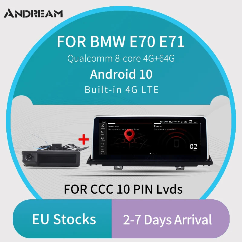 Автомобильный мультимедийный плеер Qualcomm 10 25 дюйма Android 9 0 8 ядер для BMW E70 E71 E72 X5 X6