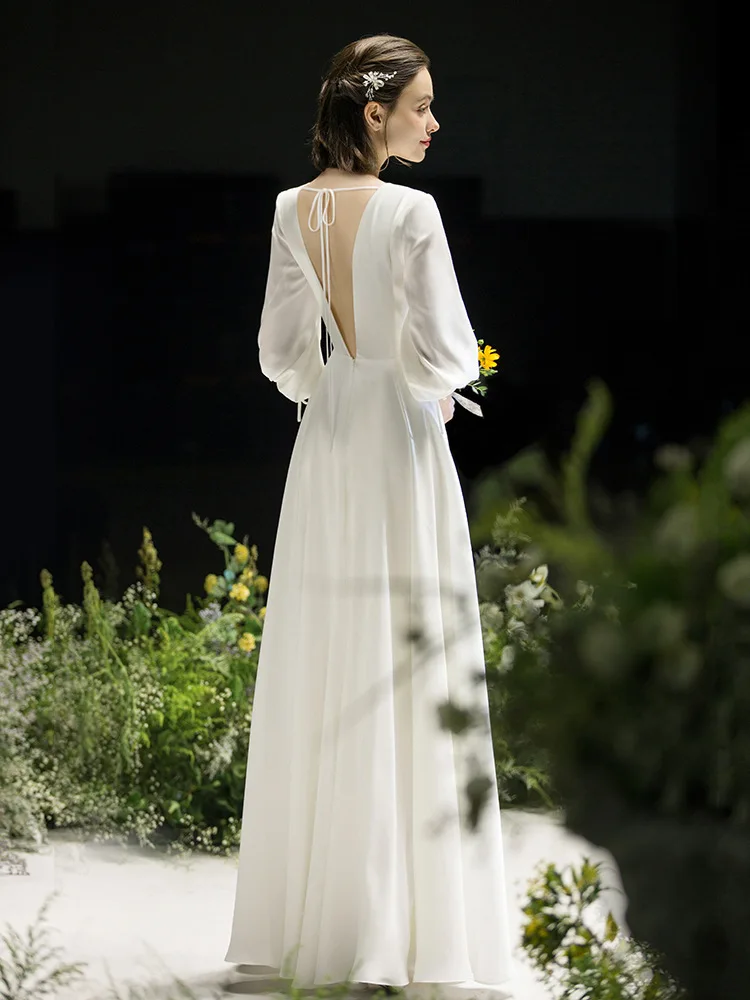pure silk satin light wedding dress 